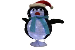 Fabric penguin w/Led 60x35x59cm