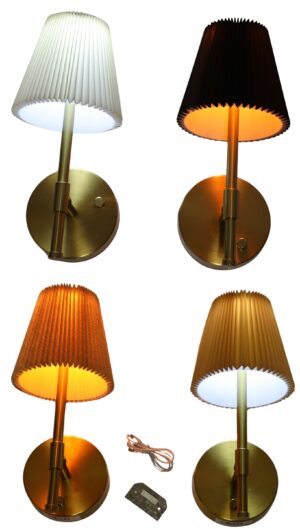 Metal wall Led lamp w/fabric shade