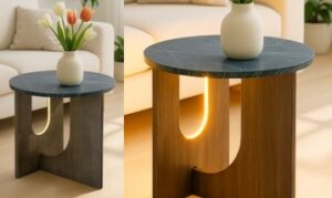 Mdf table w/neon light d.40x40cm