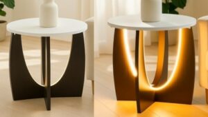 Mdf table w/neon light d.40x40cm