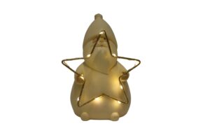 Polyresin santa w/Led star 13.5x11x19cm