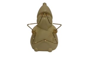 Polyresin santa w/Led star 16x14x25cm