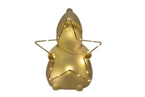 Polyresin santa w/Led star 21.5x16x29cm