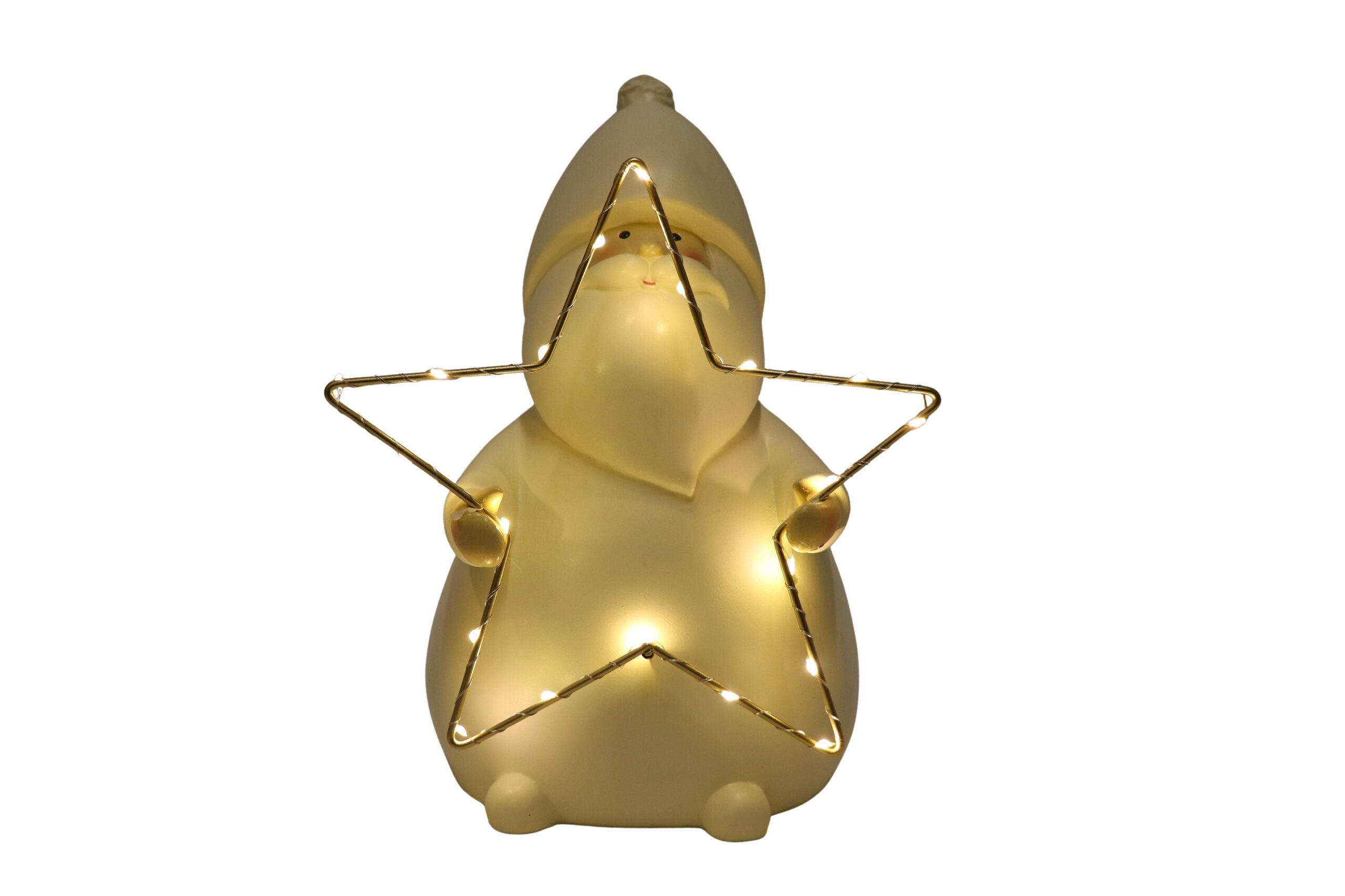 A25101588.jpg Polyresin santa w/Led star 21.5x16x29cm