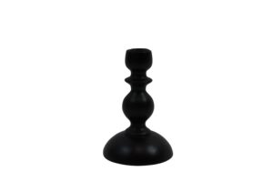 Mango wood taper candle holder d.11x16.5cm