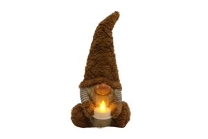 Fabric gnome w/Led 18x21x45cm