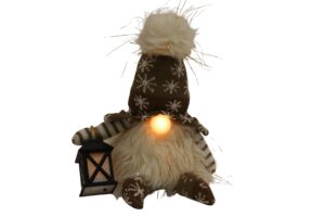 Fabric gnome w/Led 16x14x27cm