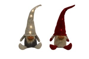 Fabric gnome w/Led 17x14x45cm