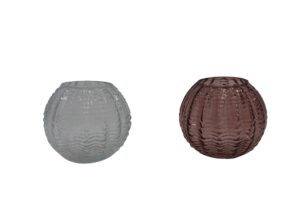 Glass tealight holder d.13x11cm