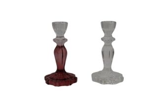 Glass taper candle holder d.8.8x15.8cm