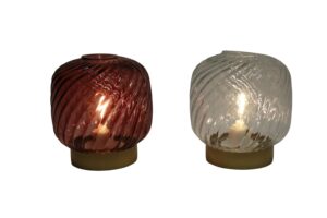 Glass lamp w/led bulb d.14x15.5cm