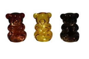 Glass bear w/Led 11x11x18cm