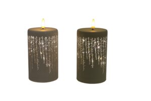 Glass candle w/Led d.7.5x16cm