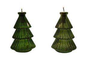 Glass tree w/Led cork d.11x20cm