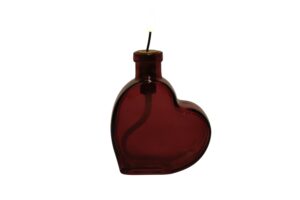 Glass heart w/Led cork 10.5x4.5x17cm