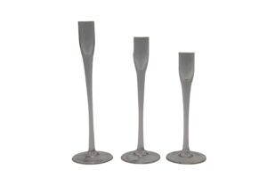 Glass taper candle holder S/3