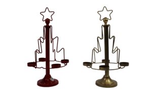 Metal tealight holder tree 21x21x37cm