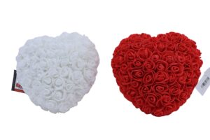 Foam rose heart 18x18x10cm