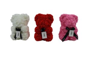 Foam rose bear 17x17x23cm