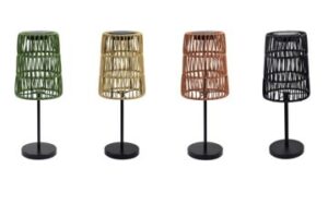 Plastic table lamp w/solar d.15.5x40cm hangtag