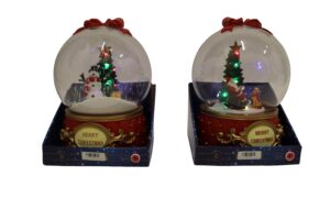 Led x-mas globe w/music + snow d.21.5x29cm