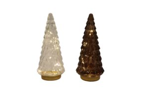 Glass x-mas tree w/Led d.11x25.5cm