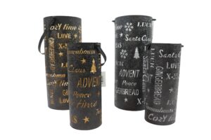 Metal lantern w/handle S/2