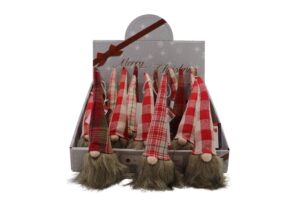 Fabric gnome w/hanger d.7x22cm
