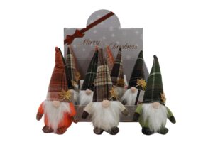 Fabric gnome w/hanger 11x8x22cm