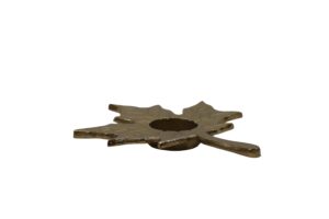 Aluminium tealight holder leaf 17x20x2.5cm