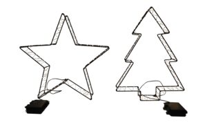 Metal star/tree w/Led 37-34.5cmh