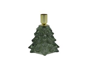 Glass taper candle holder tree d.11.5x13cm