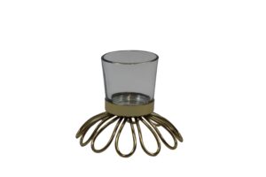 Stainless steel tealight holder d.12x9.5cm