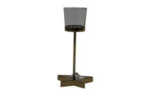 Stainless steel tealight holder 10x10x21cm
