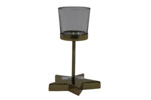 Stainless steel tealight holder 10x10x16cm