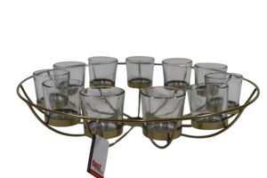 Stainless steel tealight holder d.41x10cm