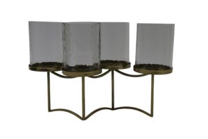 Stainless steel tealight holder 34x18x22cm