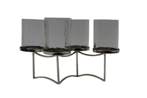 Stainless steel tealight holder 34x18x22cm