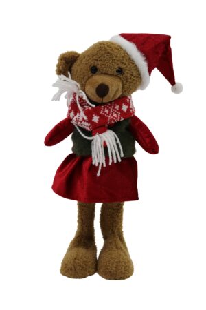 Fabric standing bear 17x12x38cm