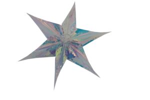Foil star w/hanger d.15x5cm