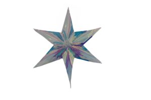 Foil star w/hanger d.30x7.5cm
