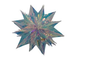 Foil triple layer star w/hanger d.36x18cm