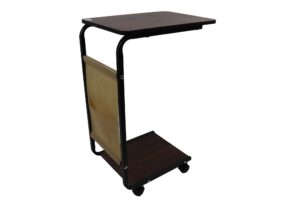 Metal table w/storage + wheels 40x29x63cm