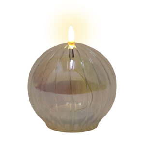 Glass Led candle d.12x14cm