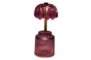 Glass lamp w/led d.9x20cm
