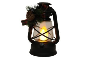 Plastic Led lantern w/x-mas deco 14x12x22cm