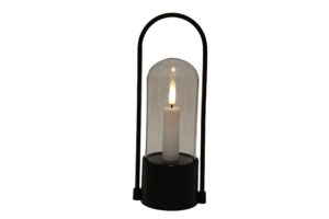 Plastic lantern w/Led candle 10x8x26cm