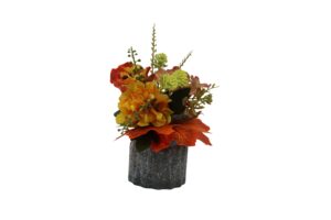 Mixed flowers in plastic pot 23cmH
