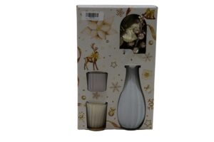 Glass vase + tealight holder S/3