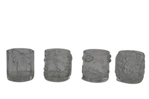 Glass tealight holder d.8.5x8cm